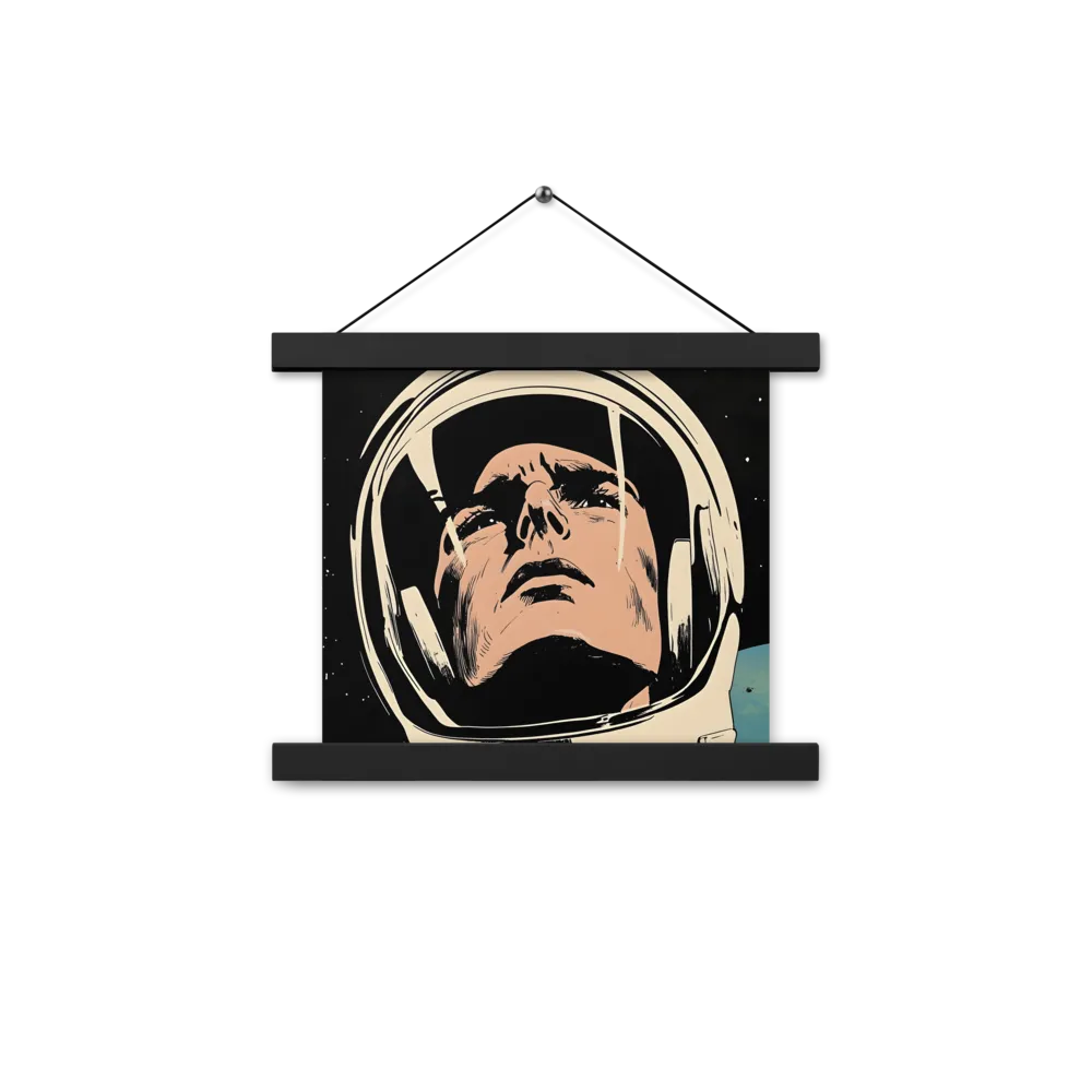 Gaze of the Astronaut | Poster With Black Wood Hanger | 10″×10″