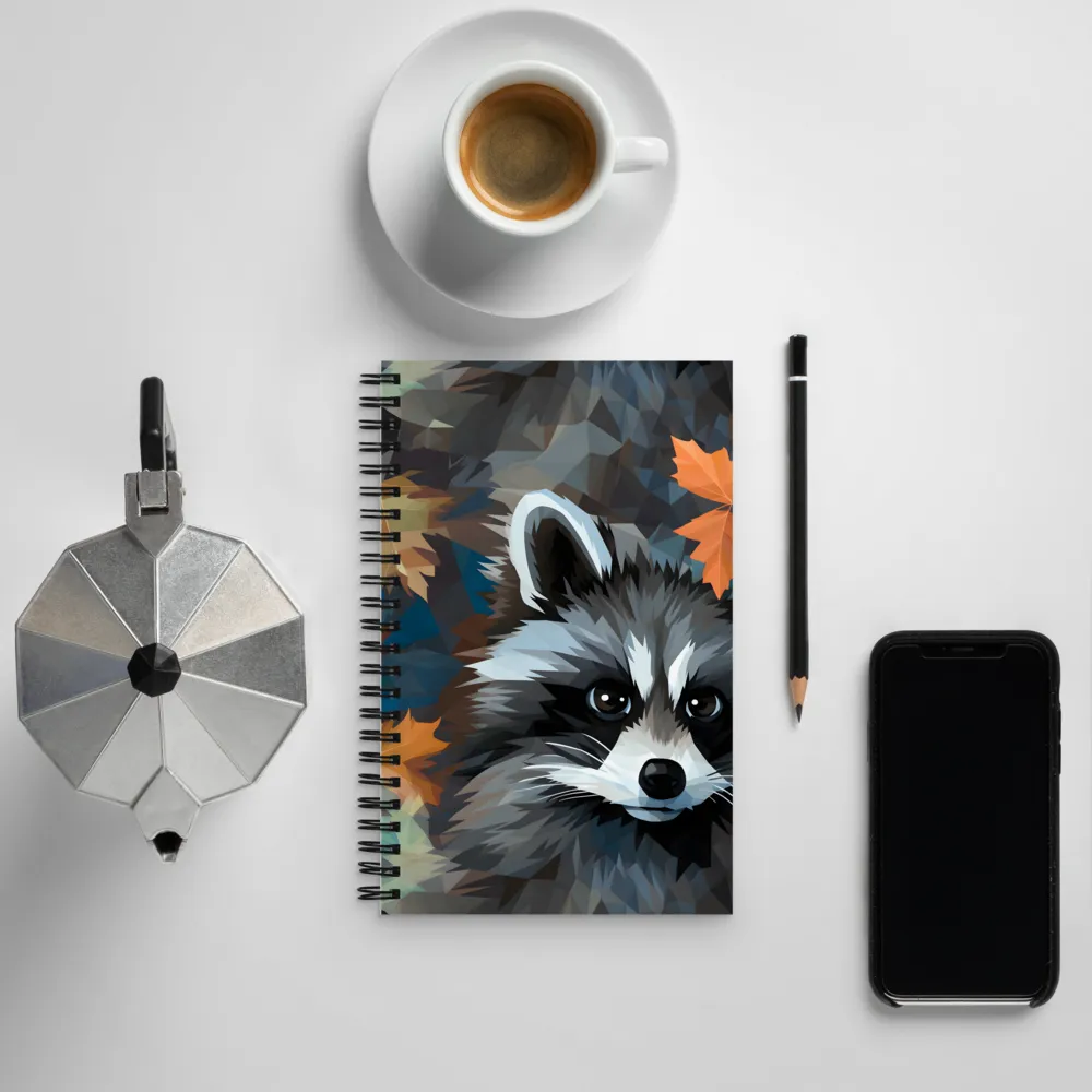 Whispers of Autumn: The Raccoon's Gaze | Spiral Notebook