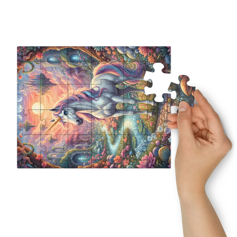 Enchanted Unicorn 
 Jigsaw Puzzle in Tin Box