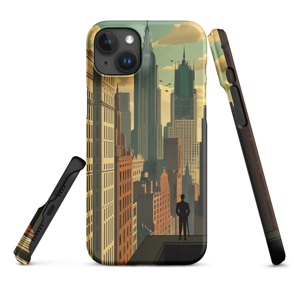Urban Dreams: A Silhouette in Art Deco Cityscape
