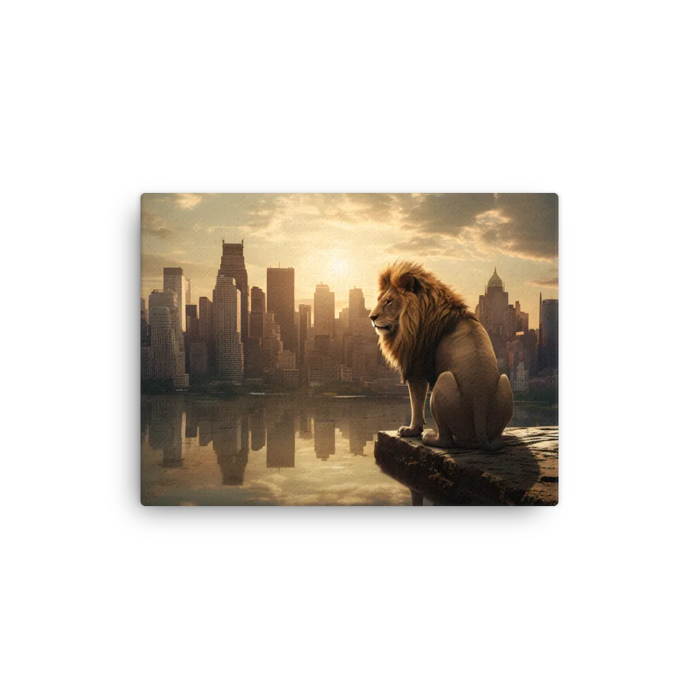 The Lion's Gaze Over the Urban Symphony