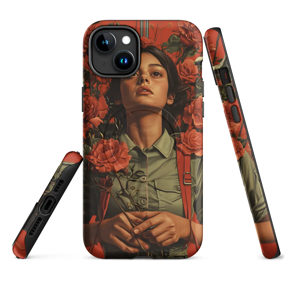 Harmony and Strength: A Portrait Among Roses