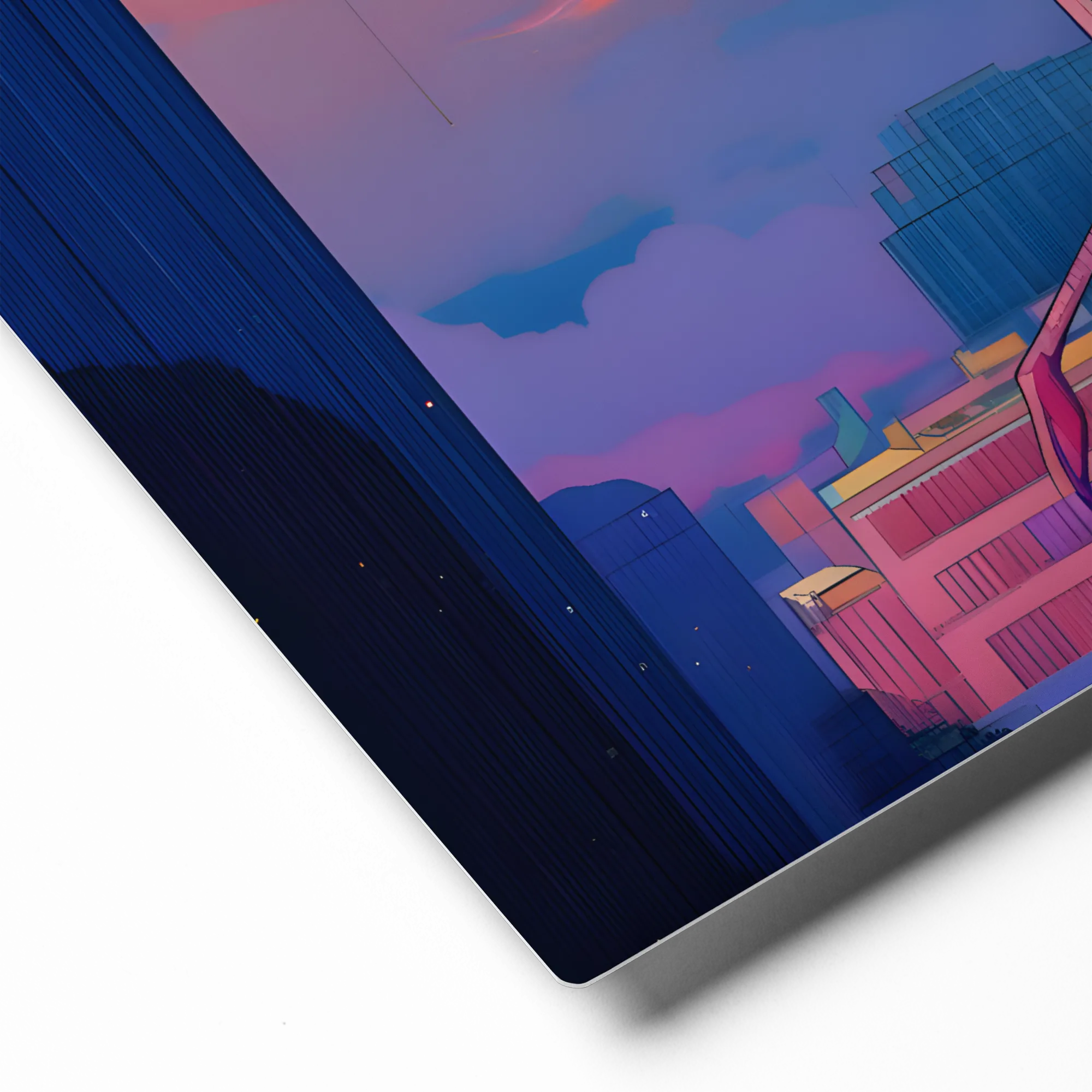 Urban Flamingo 
 Metal Print | 16″x 20″