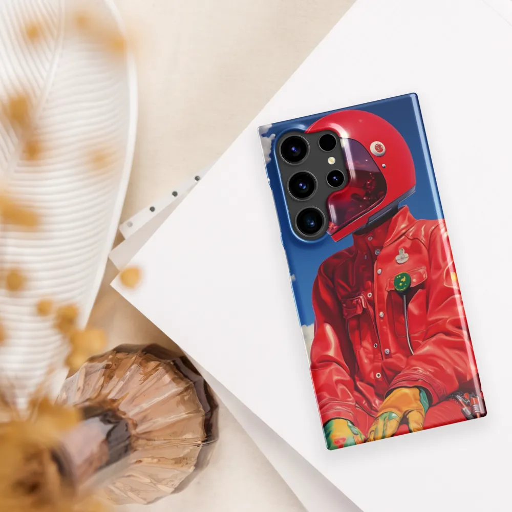 Astronaut in Crimson | Phone Case |  S24 Ultra | Snap Case | Glossy