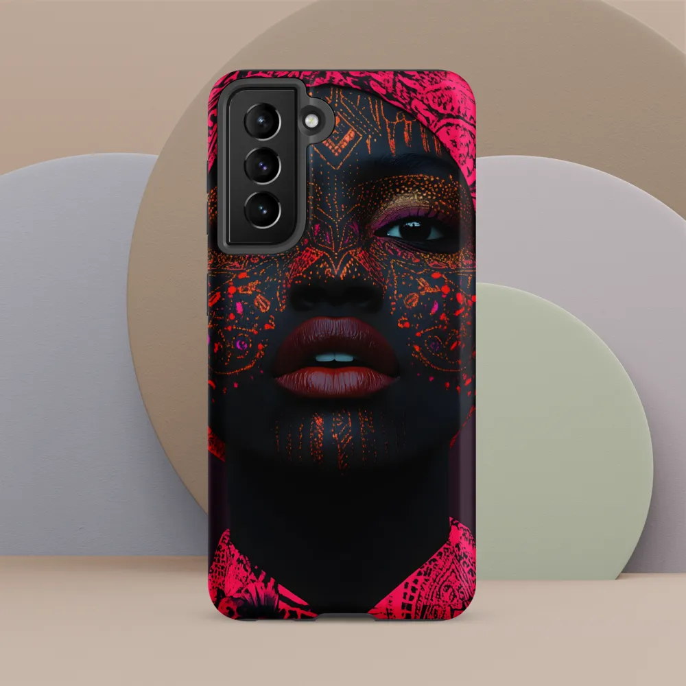 Neon Adornments: A Portrait of Cultural Expression | Phone Case |  S21 FE | Tough Case | Matte