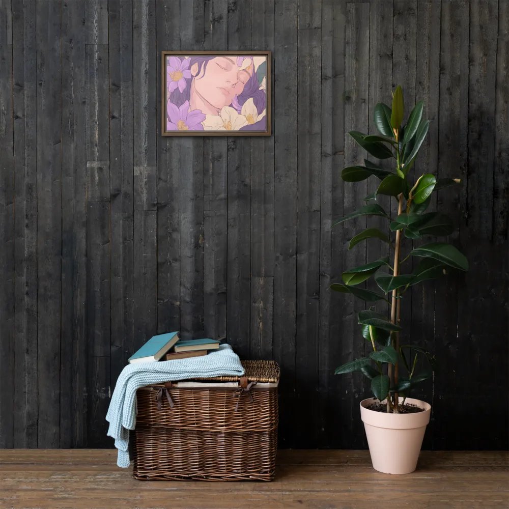 Harmony in Bloom | Canvas with Brown Frame | 12″×16″