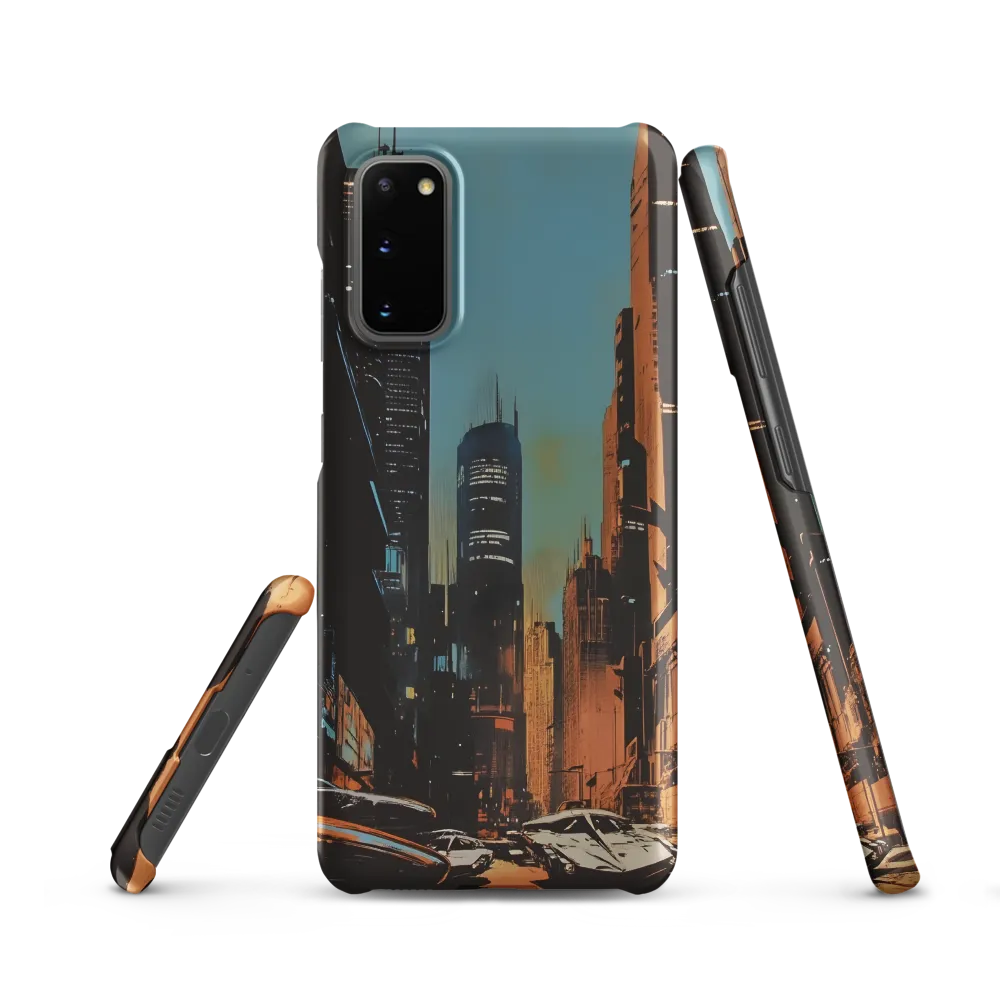 Futuristic Cityscape in Blue and Orange