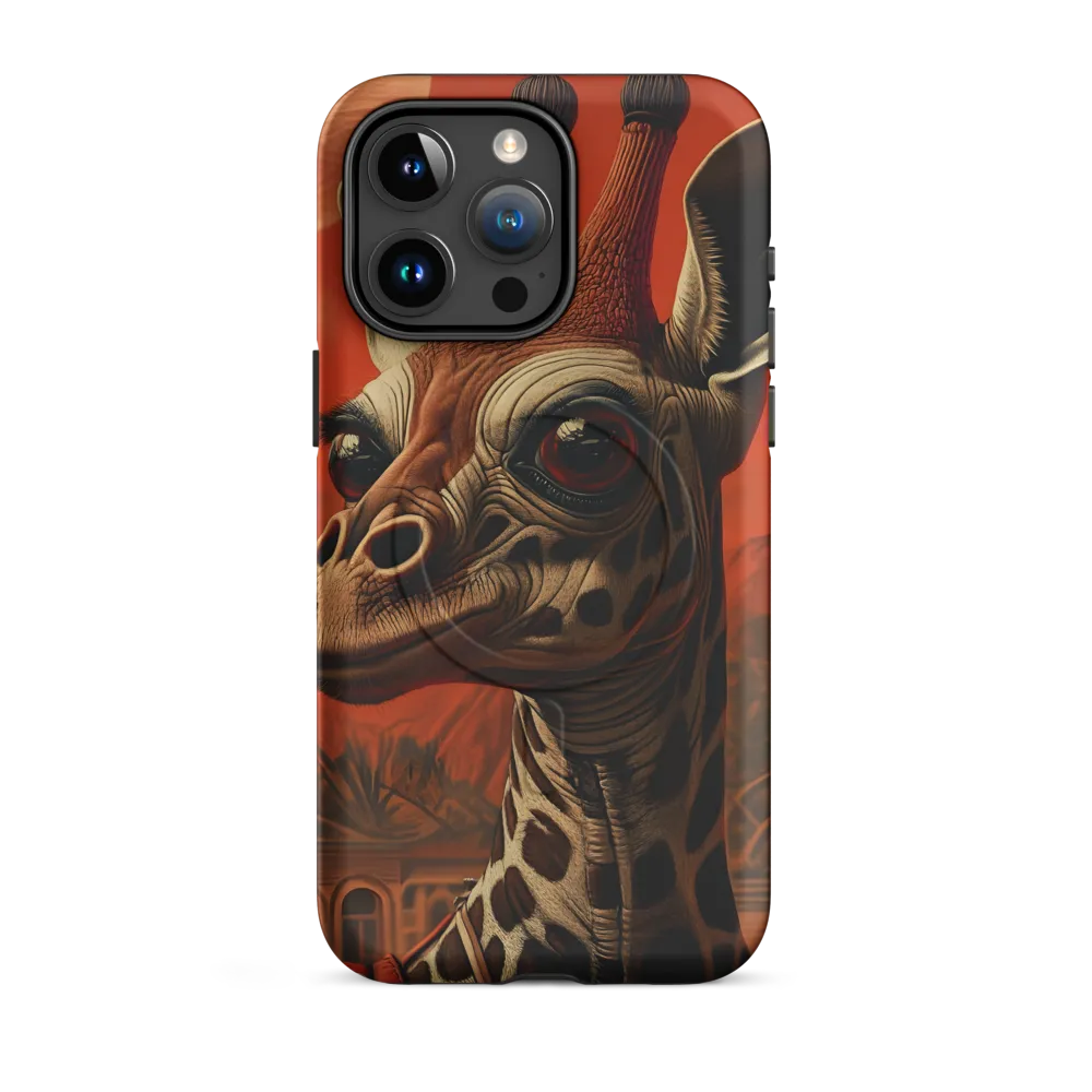 Whimsical Giraffe in an Orange Dreamscape