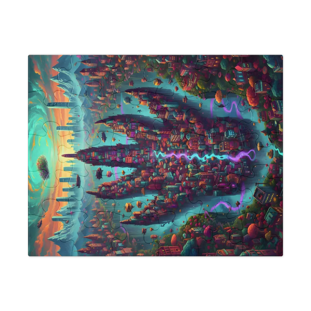 Otherworldly Floating City 
 Jigsaw Puzzle in Tin Box