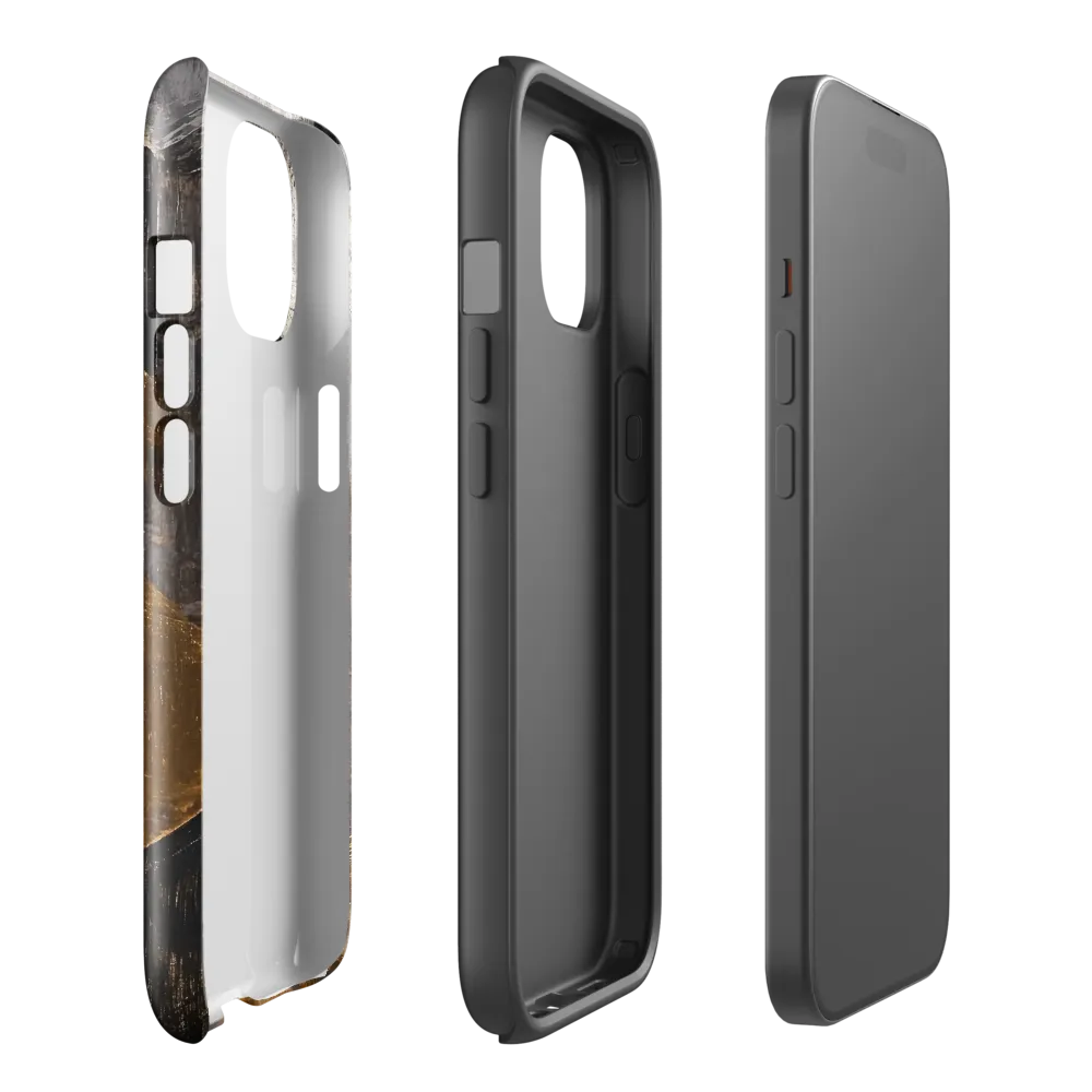 Geometric Harmony in Gold and Black | Phone Case |  15 | Tough Case | Glossy