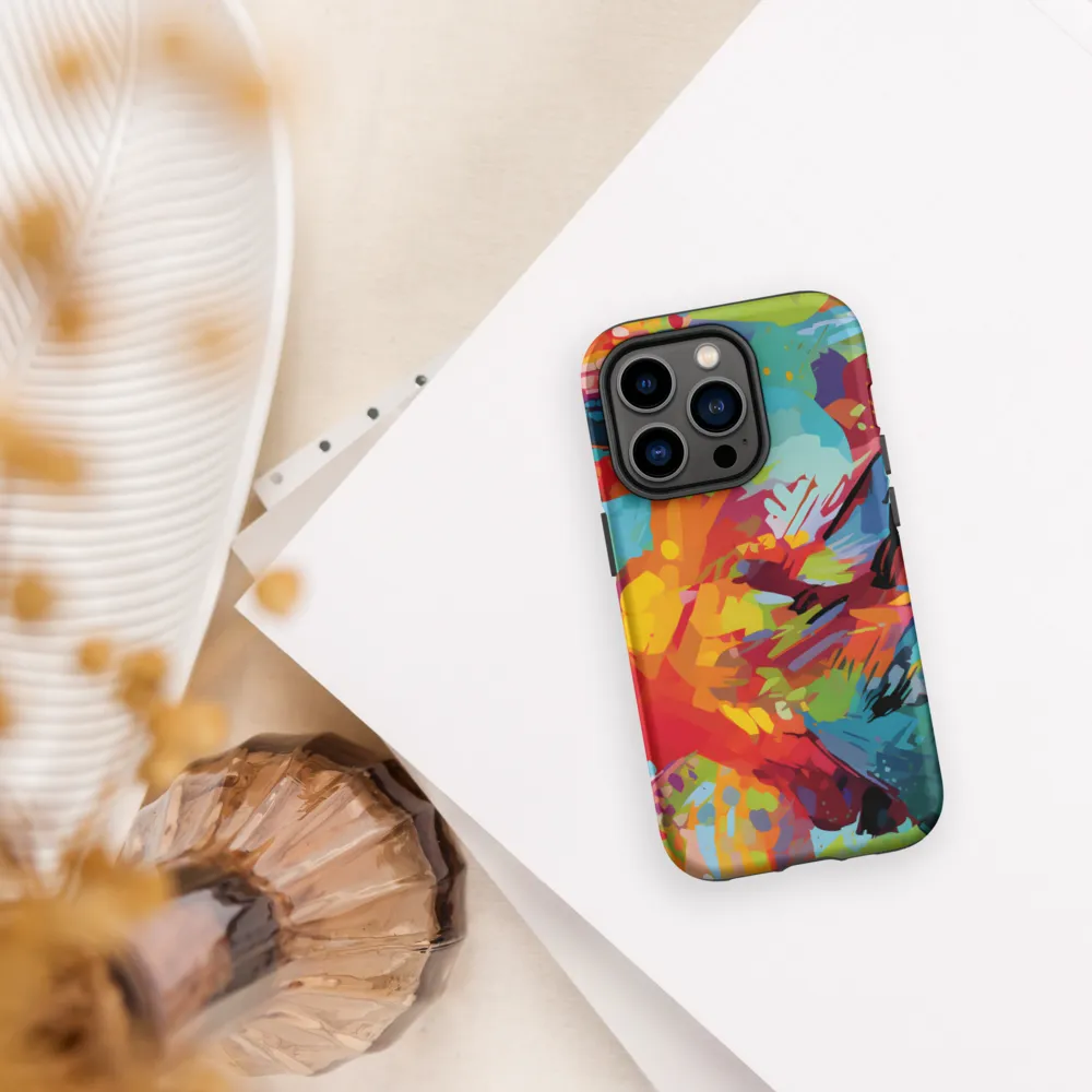 Colorful Lizard: An Abstract Adventure | Phone Case |  14 Pro | Tough Case | Matte