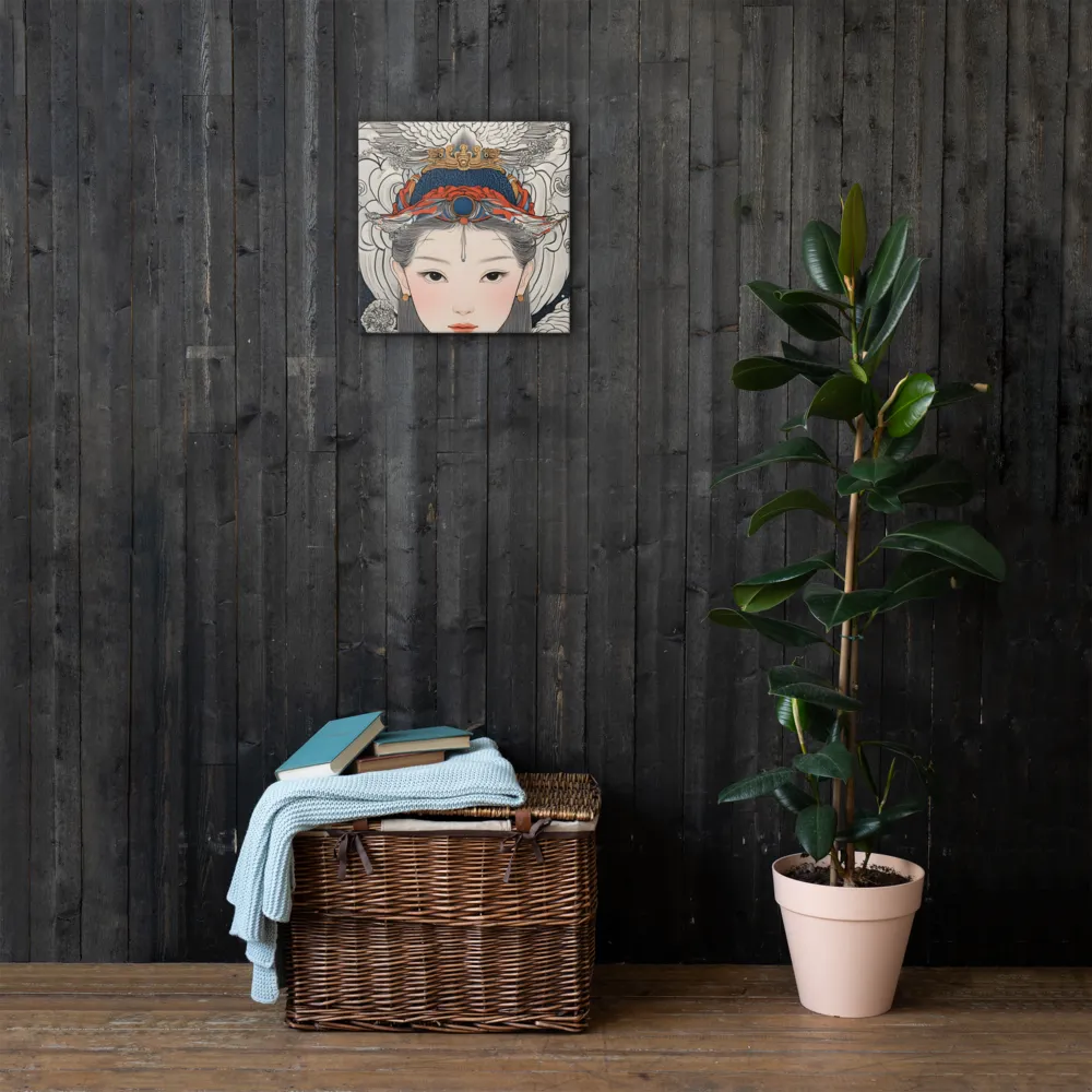 Serenity in Myth: A Traditional Portrait | Thin Canvas | 16″×16″