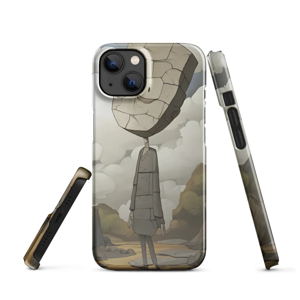 Whimsical Stone Figure in a Rocky Landscape | Phone Case |  13 | Snap Case | Glossy