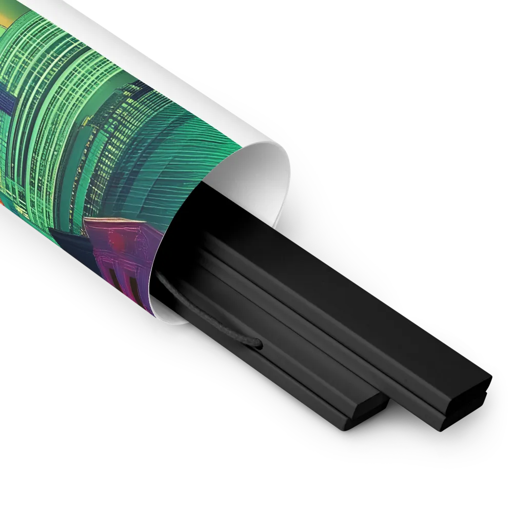 Urban Surrealism: Neon Dreams | Poster With Black Wood Hanger | 18″×24″