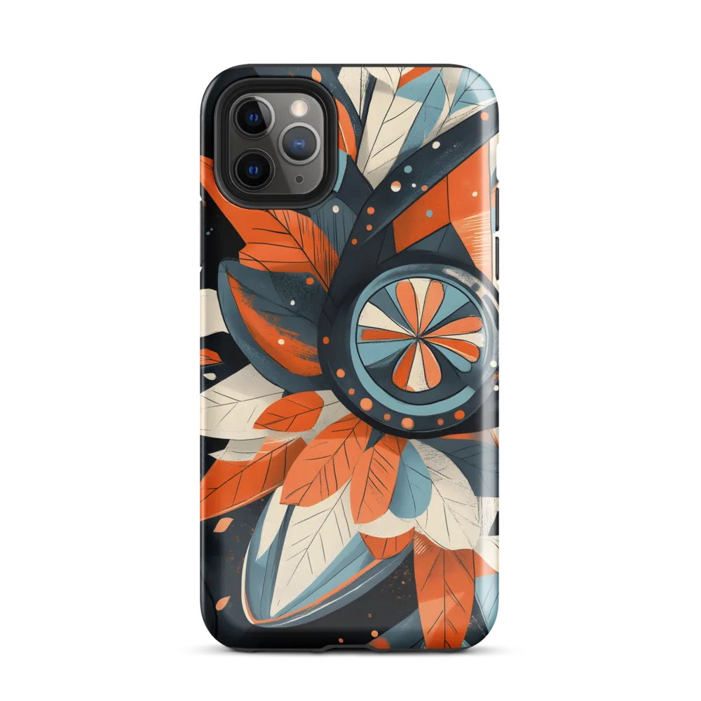 Floral Symphony in Orange and Teal | Phone Case |  11 Pro Max | Tough Case | Glossy