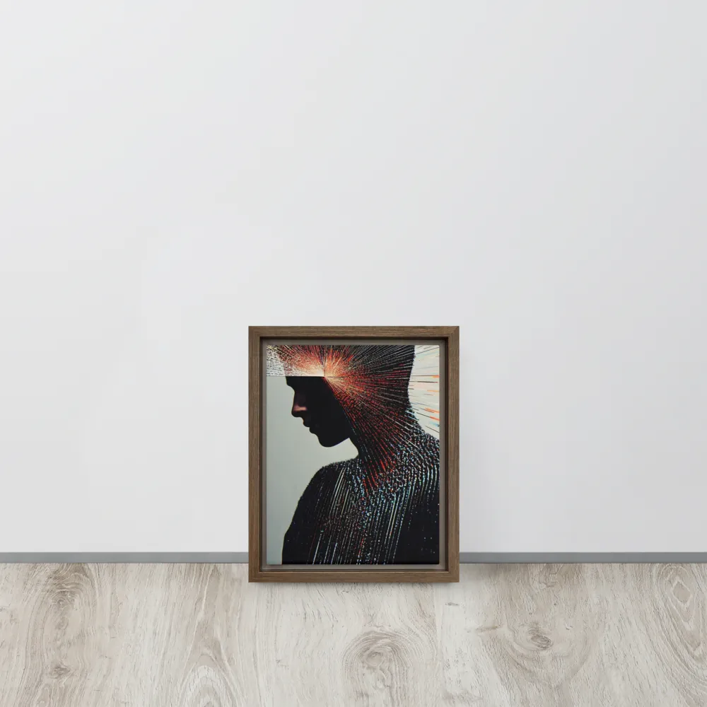 Radiant Reflection: An Abstract Journey of Thought | Canvas with Brown Frame | 8″×10″