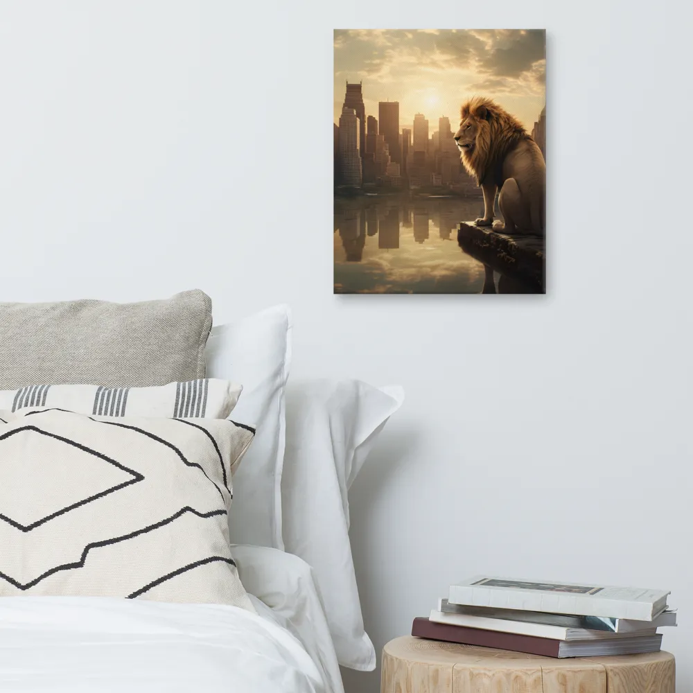 The Lion's Gaze Over the Urban Symphony
