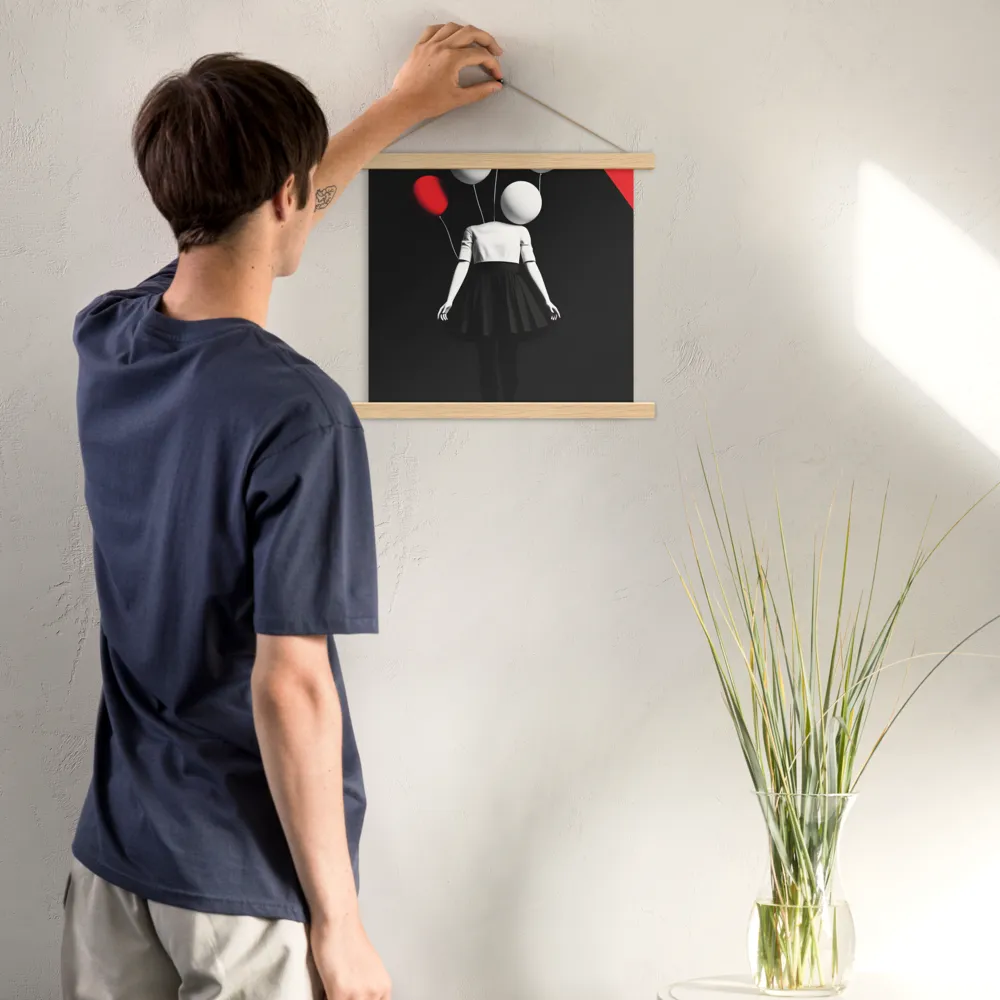 Suspended in Mystery | Poster With Oak Wood Hanger | 14″×14″