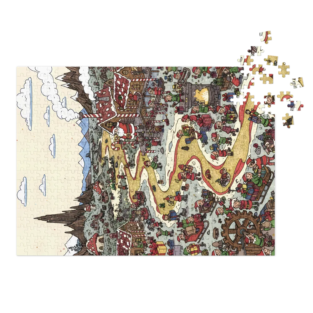 Santa's Golden Workshop 
 Jigsaw Puzzle in Tin Box