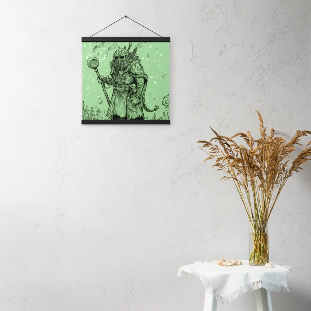 The Enigmatic Wizard | Poster With Black Wood Hanger | 16″×16″