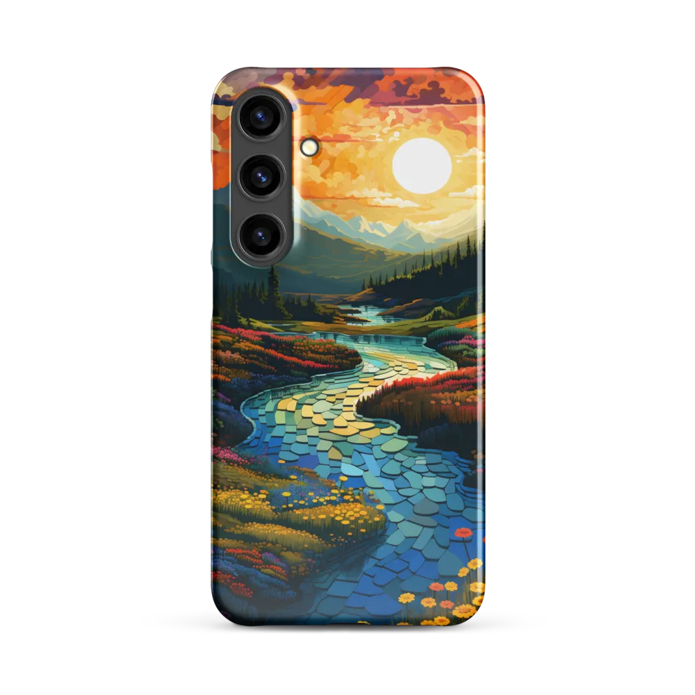 Serenity in Sunset: A Winding River's Embrace