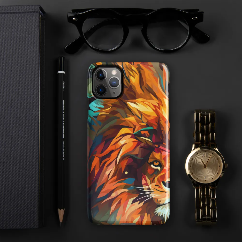 Majestic Gaze: The Polygonal Lion | Phone Case |  11 Pro Max | Snap Case | Glossy