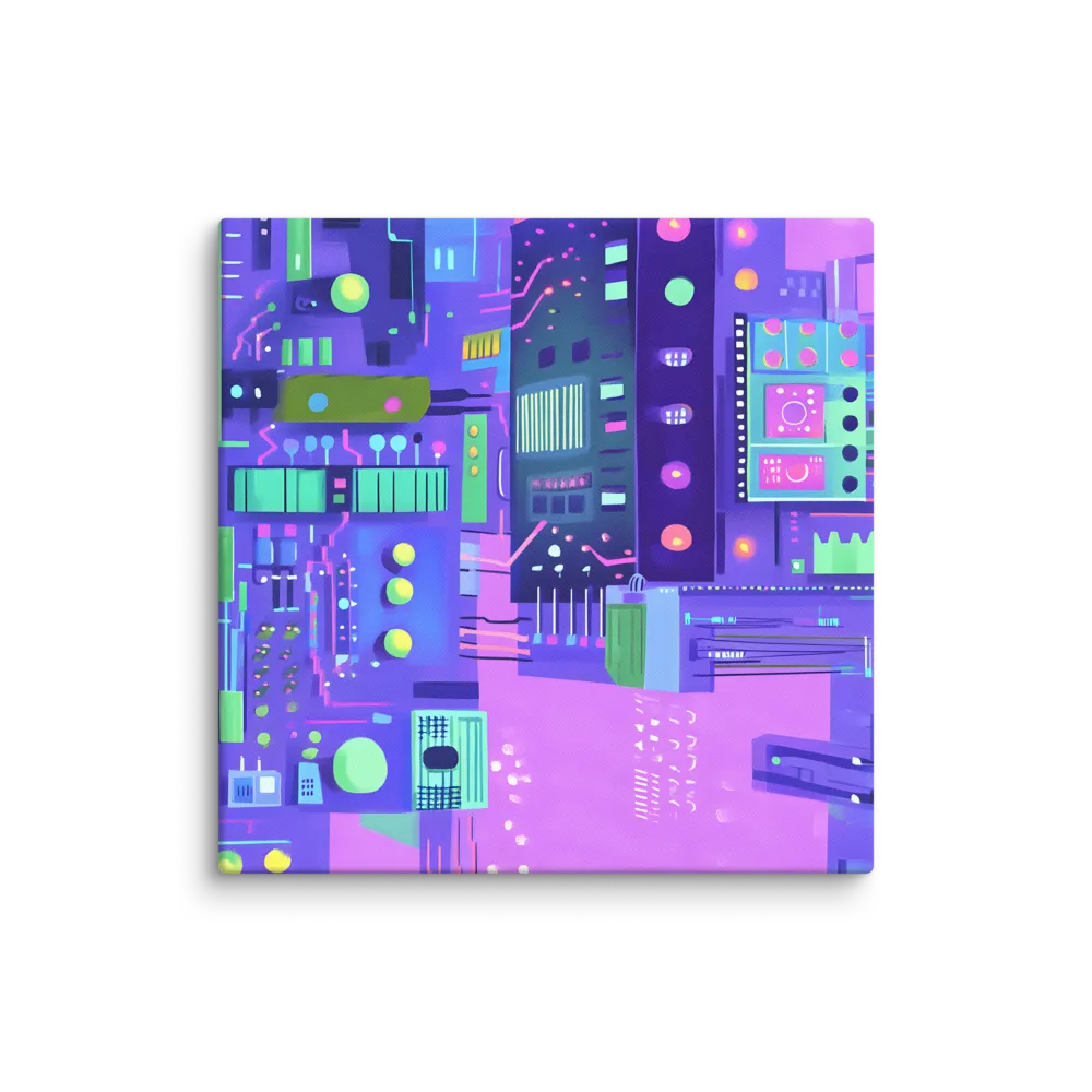 Futuristic Cityscape: A Digital Dream | Canvas | 37″×37″