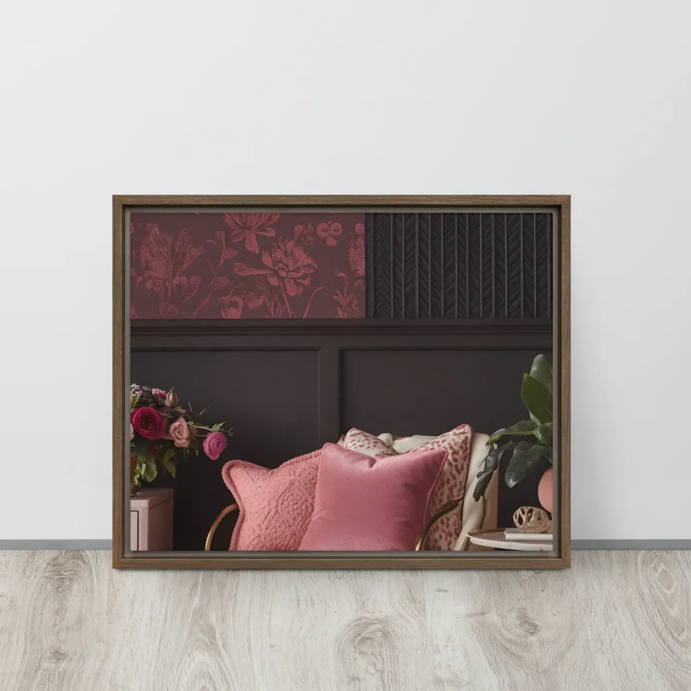 Elegance in Contrast: A Modern Interior Design | Canvas with Brown Frame | 16″×20″