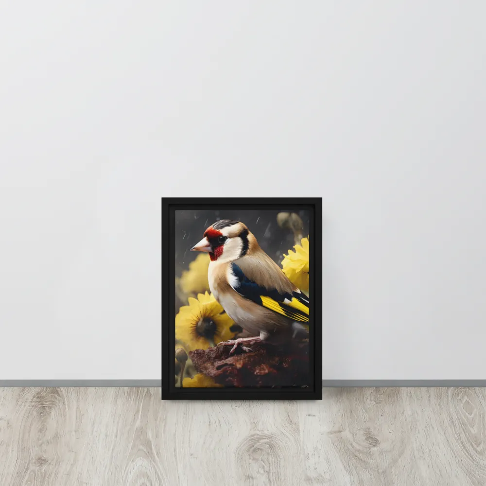 Harmony in Nature: A Goldfinch Amidst Blooms