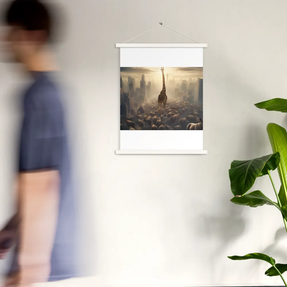 Urban Serengeti: A Giraffe's Perspective | Poster With White Wood Hanger | 18″×24″