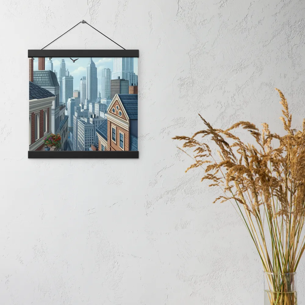Urban Symphony | Poster With Black Wood Hanger | 12″×12″