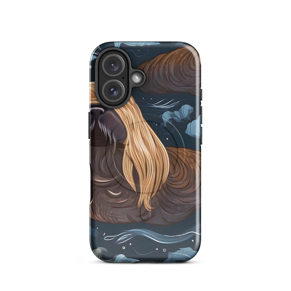 Whimsical Walruses in Deep Blue