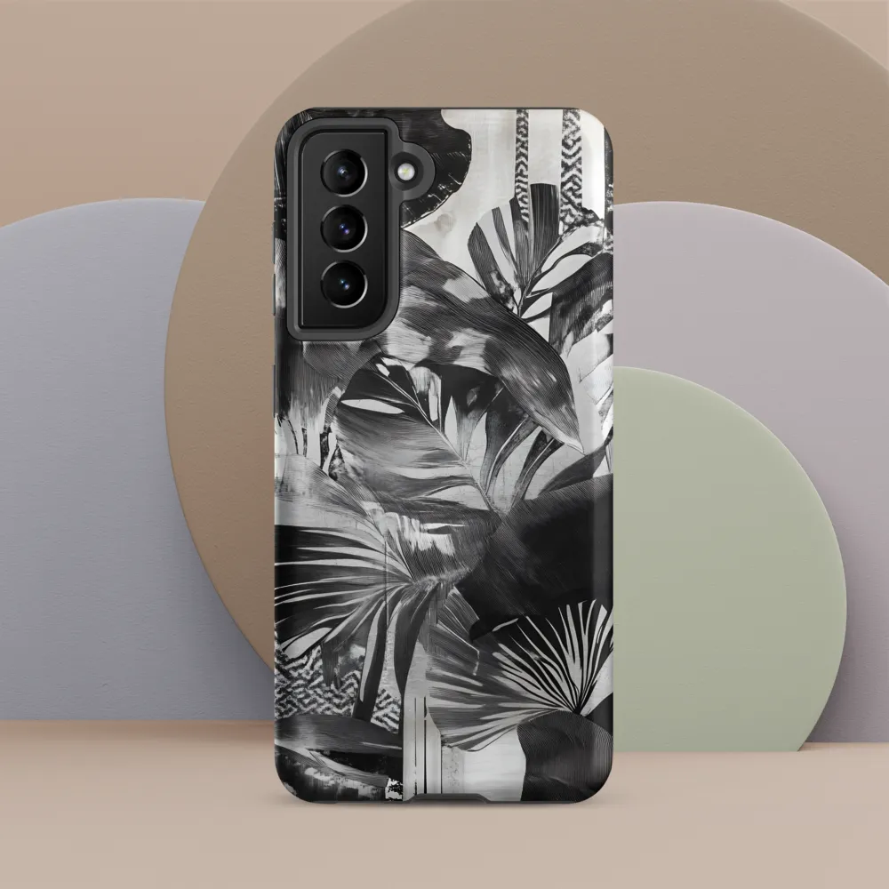 Monochrome Serenity in Tropical Foliage