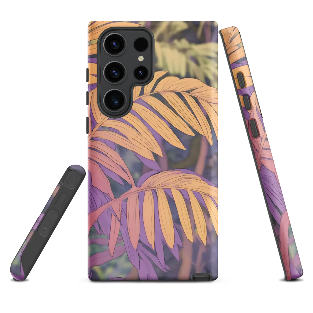 Harmonious Leaves in Digital Twilight | Phone Case |  S23 Ultra | Tough Case | Matte