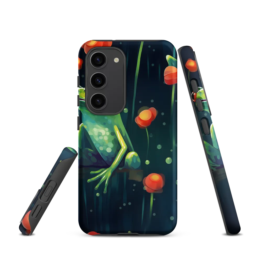Playful Frogs in a Lush Pond