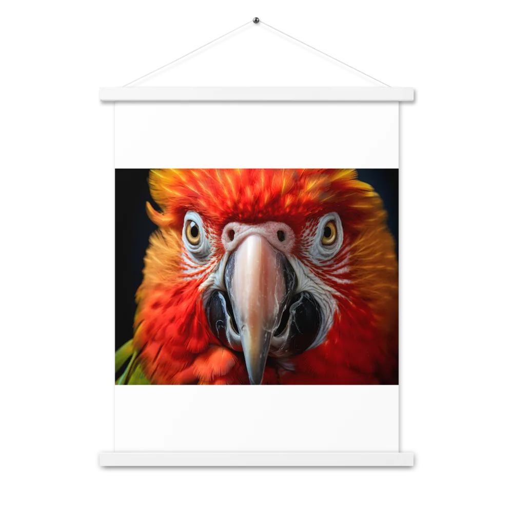 The Fiery Gaze of the Parrot | Poster With White Wood Hanger | 18″×24″