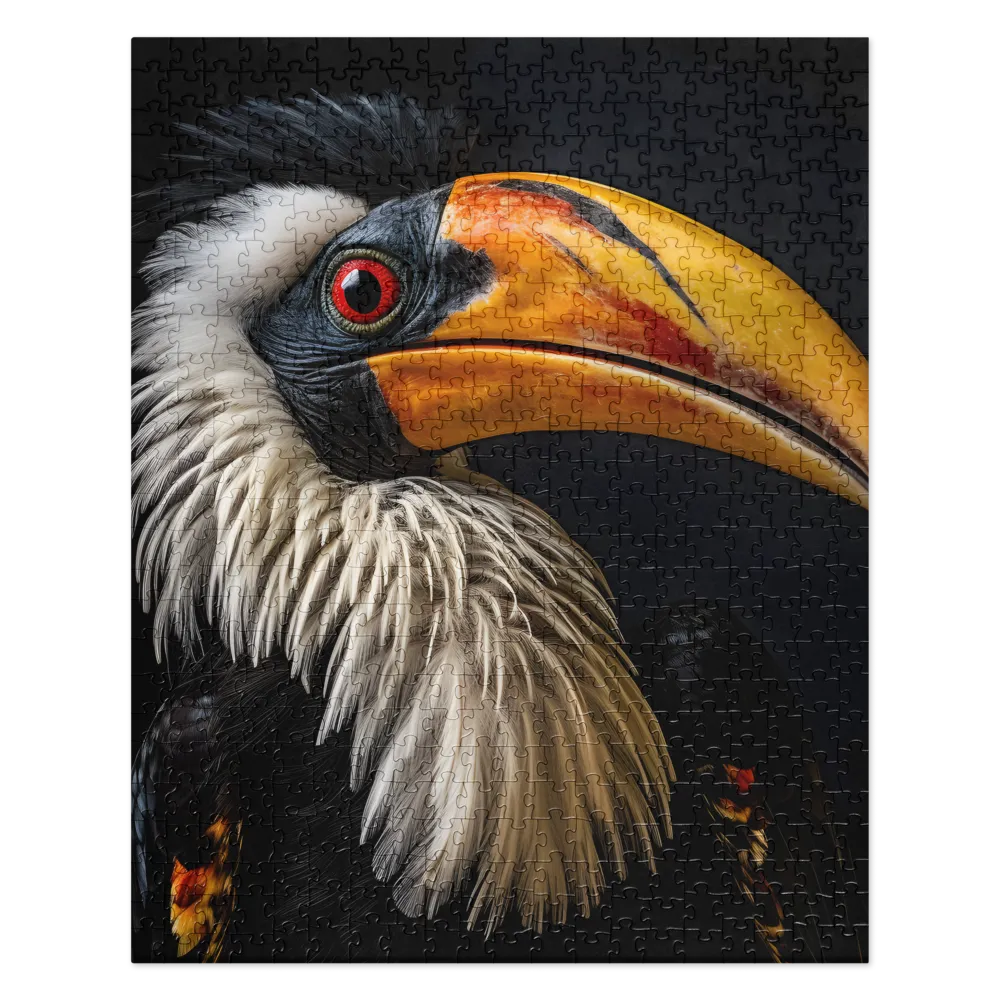 Majestic Hornbill Portrait | Jigsaw Puzzle | 520 pieces