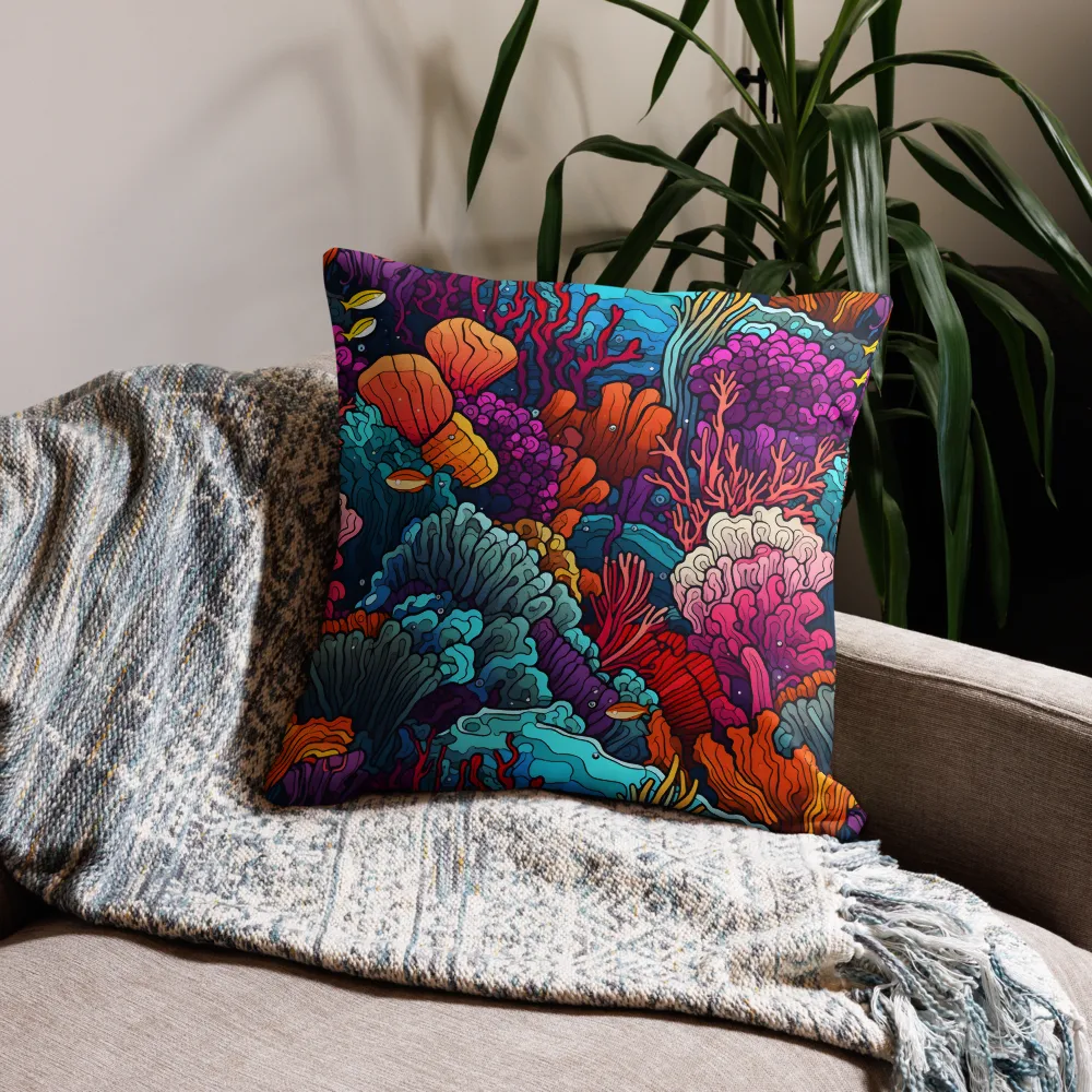 Vibrant Underwater Symphony | Pillow | 22″×22″