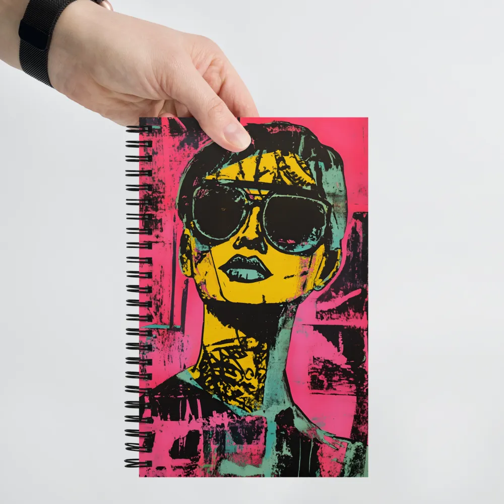 Confident Portrait in Neon Colors | Spiral Notebook