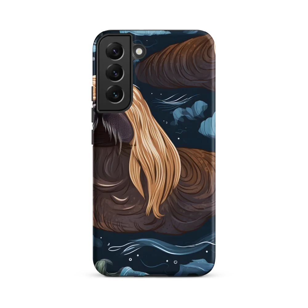 Whimsical Walruses in Deep Blue
