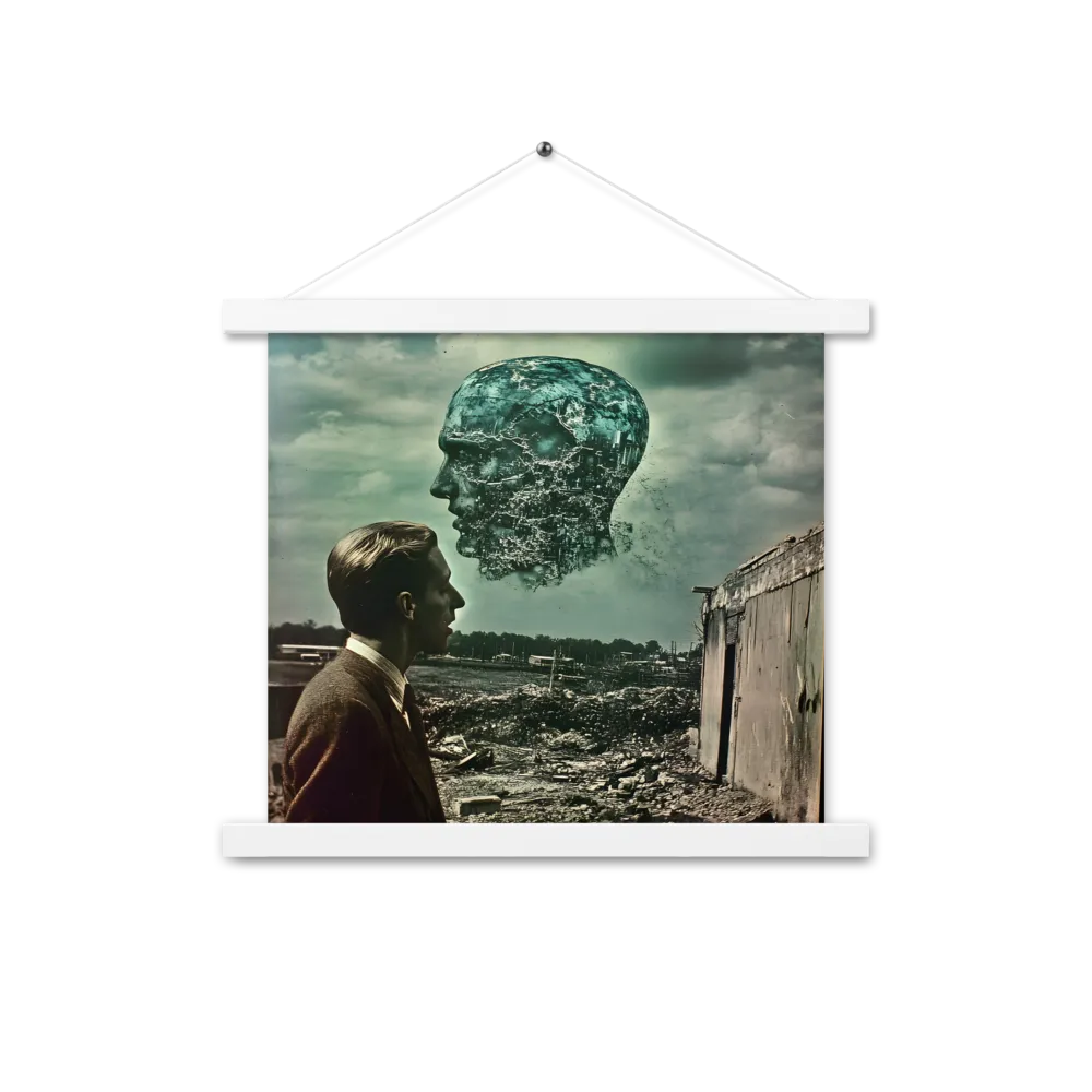 Ethereal Reflections: Identity in a Fragmented World | Poster With White Wood Hanger | 14″×14″