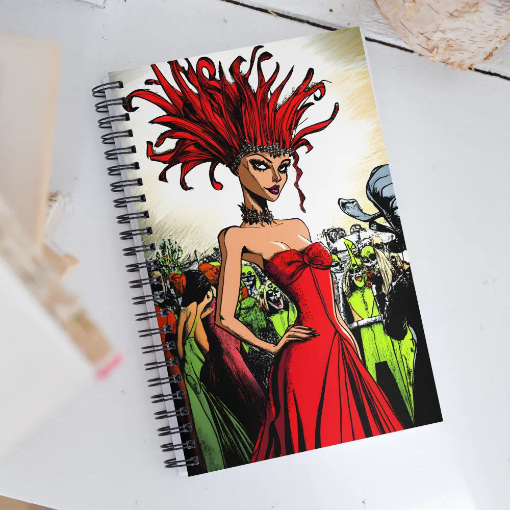 Fiery Elegance: A Fashion Statement | Spiral Notebook