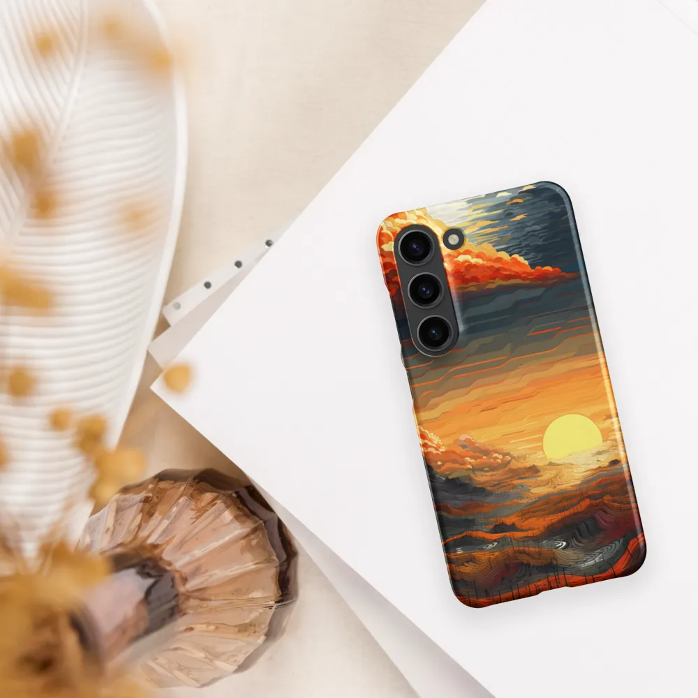 Ethereal Sunset: A Serene Landscape in Flowing Forms