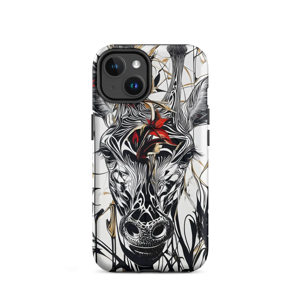 Floral Elegance: The Giraffe's Portrait