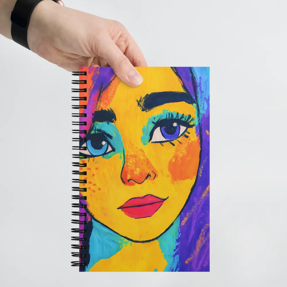 Vibrant Portrait: A Pop Art Exploration | Spiral Notebook