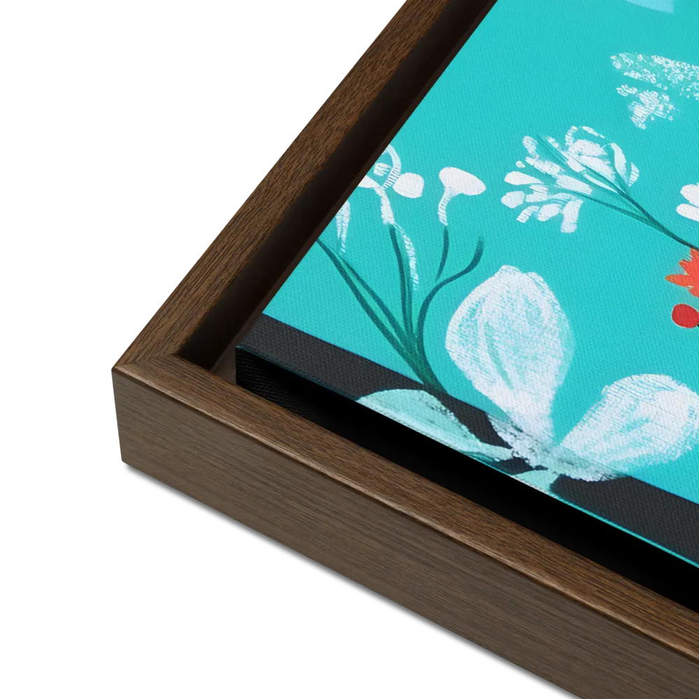 Whispers of Spring: A Colorful Retreat | Canvas with Brown Frame | 16″×20″