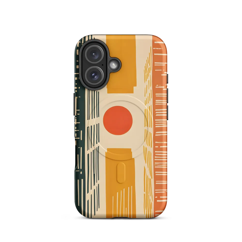 Urban Harmony: A Geometric Sunrise | Phone Case |  16 | MagSafe® Tough Case | Matte