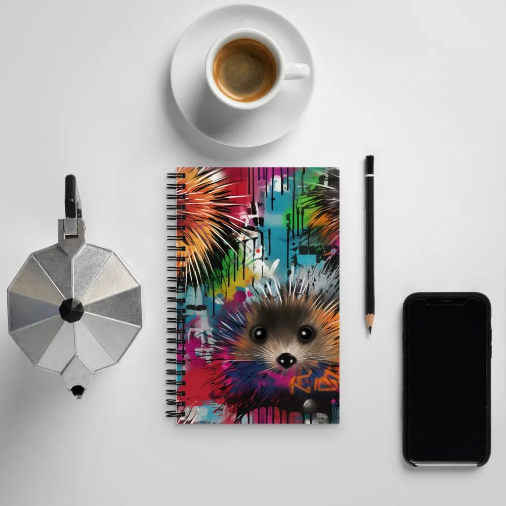 Whimsical Hedgehogs in a Kaleidoscopic Wonderland | Spiral Notebook