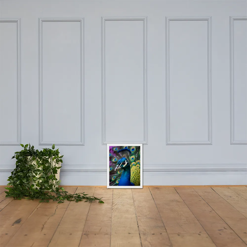 Regal Plumage: The Peacock's Splendor | Poster with White Frame | 11″×14″