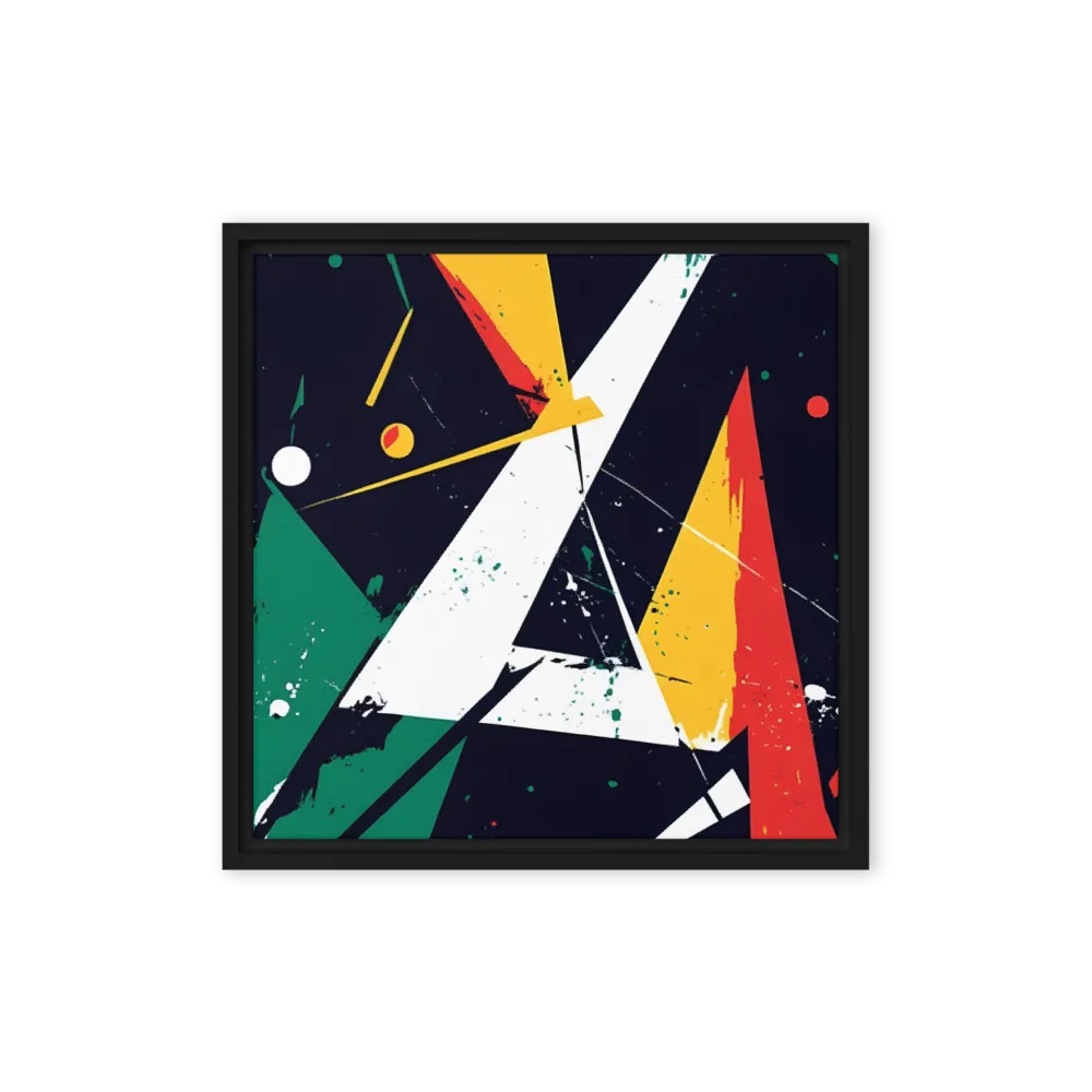 Dynamic Geometries | Canvas with Black Frame | 16″×16″